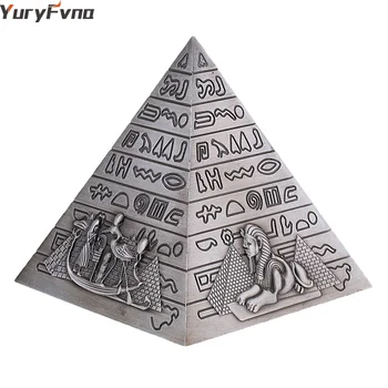 YuryFvna Metalo Sidabro Egipto Piramidės Statulėlės Piramidės Statybos Statula Home Office 