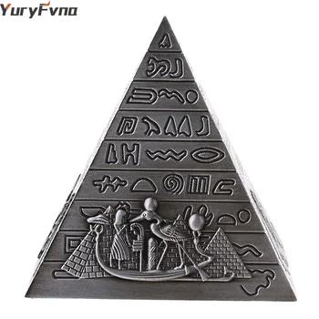YuryFvna Metalo Sidabro Egipto Piramidės Statulėlės Piramidės Statybos Statula Home Office 