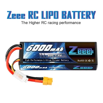 Zeee LiPo Baterija 2S 7.4 V 6000mAh 80C XT60 RC Dalys Hardcase Lipo 2S už Traxxas Lėktuvų RC Automobilių Transporto Sunkvežimio Bako Valtys