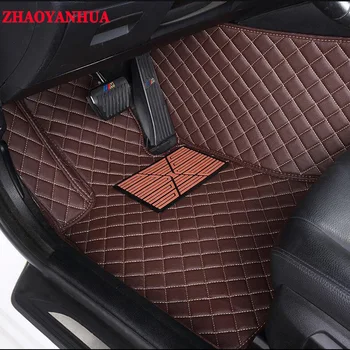 ZHAOYANHUA Pasirinktinis tilptų automobilių kilimėliai specialios BMW x1 x5 X6 E71 E72 F16 Odinės sunkiųjų 5D kilimėlių, kilimų, grindų įdėklai