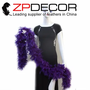 ZPDECOR 80g 2yards/daug Nuostabios Kokybės Dažyta Violetinė Turkija Chandelle Didmeninė Plunksnų Boa Šokių Šou ir Vestuvių
