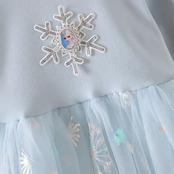 Šaldyti 2 Elsa Princesė ilgomis rankovėmis Mergaitėms Suknelė Pasakų Blizgučiais Akių Suknelės Kalėdų Halloween Vakarėlį Gimtadienio Dovana
