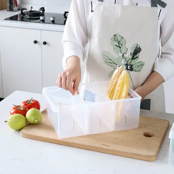 Šaldytuvas talpinimo Maisto produktų Laikymo Dėžutės Reguliuojami PP Virtuvės Skaidrūs Šaldiklio Daugiafunkcinis Saugojimo Dėžutė