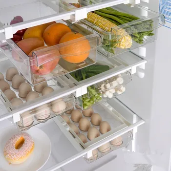 Šaldytuvo kabo stalčių saugojimo dėžutės maisto produktų, vaisių saugojimo kiaušinių dėžutės kiaušinių stovas kiaušinių dėklas namų ūkio plastikiniai talpinimo virtuvės daiktai