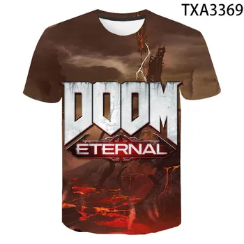 Šaudymo Žaidimas Doom Amžinąjį 3D Atspausdintas Marškinėliai Vyrams, Moterims, Vaikams, Mados trumpomis Rankovėmis T-shirt Berniukas Mergaitė Vaikai Streetwear Viršūnes Tee
