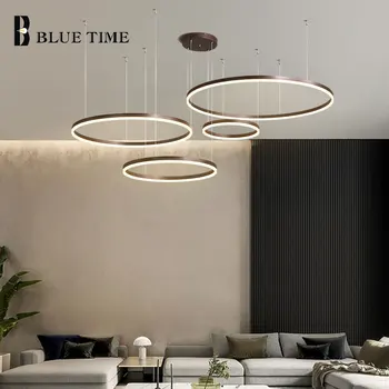 Šiuolaikinių LED Pakabukas dega Gyvenamasis Kambarys, Valgomasis Kambarys, Virtuvė Ratas Žiedų LED Pakabukas Lempa, Namų Apšvietimas Šviestuvai 3/4/5/6 Žiedai