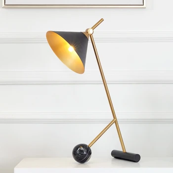 šiuolaikinė pasakos lempa lempa studijų lempos apdaila stalo lempa marmuro netauriųjų metalų pavėsyje, E27 juodas arba baltas dizaineris apšvietimas