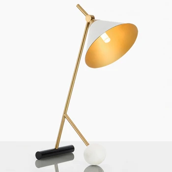 šiuolaikinė pasakos lempa lempa studijų lempos apdaila stalo lempa marmuro netauriųjų metalų pavėsyje, E27 juodas arba baltas dizaineris apšvietimas