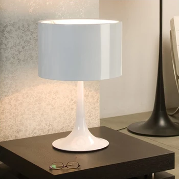 Šiuolaikinės Grybų stalo lempa balta paprastas dailės salonas šviesiai naktiniai staleliai, stalas baro namų geležies stalo lempa lovos pusėje stalo lempa