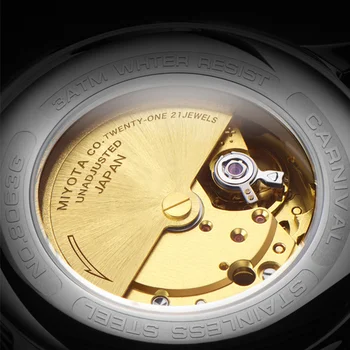 Šveicarija Karnavalas mechaninis laikrodis vyrams MIYOTA automatinė vyrų laikrodžiai prabangos prekės vandeniui laikrodis safyras montre homme saati