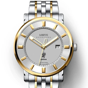 Šveicarija LOBINNI Viršuje Prabangos Prekės ženklo Laikrodžiai Vyrams Safyras relogio Japonijoje MIYOTA 9015 Mechaninė Automatinė Vyrų Laikrodis L5001-3