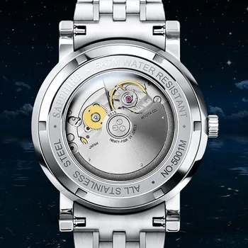 Šveicarija LOBINNI Viršuje Prabangos Prekės ženklo Laikrodžiai Vyrams Safyras relogio Japonijoje MIYOTA 9015 Mechaninė Automatinė Vyrų Laikrodis L5001-3