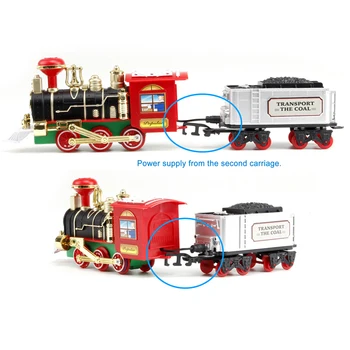 Šviesos ir Garsai Kalėdų Elektrinio Traukinio Rinkinį Geležinkelio Bėgių Žaislai, Kūdikių Namų Traukinių Rinkiniai Vaikams Dovanų