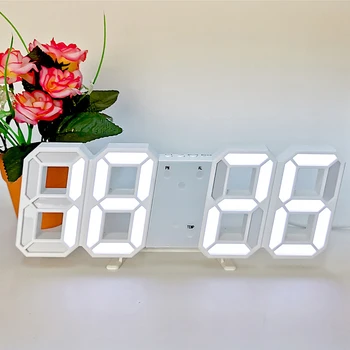 Šviesos Plastikiniai 3D LED Skaitmeninis laikrodis, Sienos Stalinis laikrodis Žadintuvas Metu Temperatūra Kalendoriaus Rodymas Modernus Paprastumas Namuose