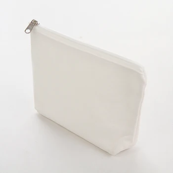Šviesus Kūriniai, Drobė Makiažas Krepšiai su Užtrauktuku (6 Pakuotėje) 6 x 5 Cm, Off White 
