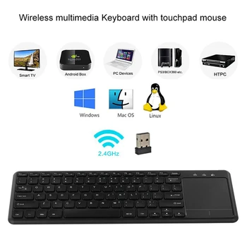 Želė Šukos 2.4 G Wireless Keyboard su TouchPad Pele, KOMPIUTERIO, Nešiojamojo kompiuterio Smart TV Box Silm Mini Belaidė Klaviatūra, skirta 