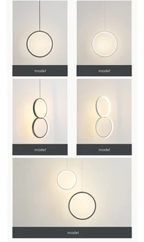 Žiedas, pakabukas šviesos minimalistinis /creative /asmenybės miegamojo lovos LED sieniniai šviestuvai ilgą eilutę kabo lempa