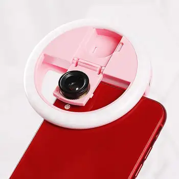 Žiedas Selfie šviesos objektyvas, LED Šviesos USB įkrovimo Selfie Šviesos Įrašą apie telefono linija su lengvai reguliuojamas nuo 3 rūšių Šviesos