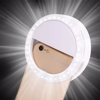 Žiedas Selfie šviesos objektyvas, LED Šviesos USB įkrovimo Selfie Šviesos Įrašą apie telefono linija su lengvai reguliuojamas nuo 3 rūšių Šviesos