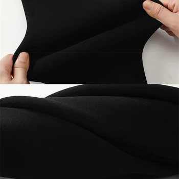 žiemos streetwear Kašmyras užpakalis kėlimo antblauzdžiai Sustorėjimas aksomo elastinga antblauzdžiai moterims aukšto juosmens šiltas ruožas pieštuku kelnės